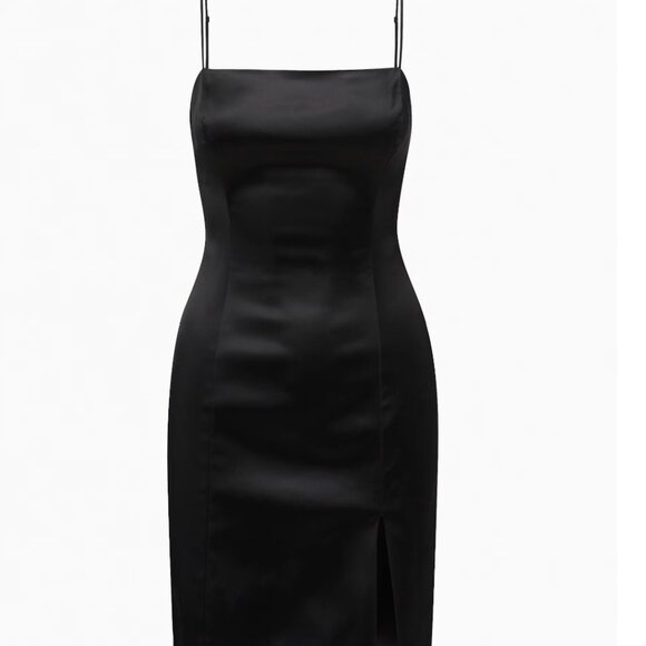 ARITZIA- Sunday Best Shimmer Satin Knee Dress - Picture 4 of 6